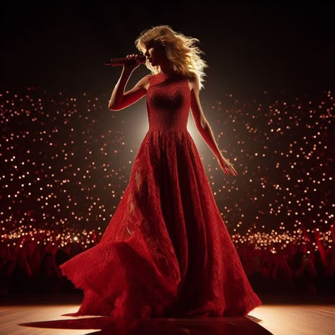 Taylor Swift Wearing Red, Red Taylor Swift Photoshoot, Taylor Swift Red Dress, Loverfest Concept, Concept Outfits, Taylor Swift Photoshoot, Singer Dr, Taylor Outfits, Red Tour