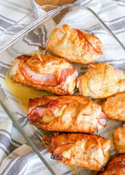 Chicken Cordon Bleu with Creamy White Sauce - Barefeet in the Kitchen Chicken Cordon Bleu Baked, Cordon Blue Sauce, Cordon Bleu Sauce, Chicken Cordon Bleu Sauce, Cordon Bleu Chicken, Baked Chicken Cordon Bleu, Creamy White Sauce, Cordon Bleu Recipe, Chicken Cordon Bleu Recipe