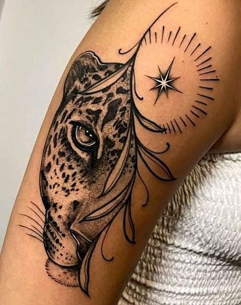 Leopard Tattoo Ideas, Leopard Tattoo, Mandala Hand Tattoos, Leopard Tattoos, Mommy Tattoos, E Tattoo, Large Tattoos, Elegant Tattoos, Feminine Tattoos