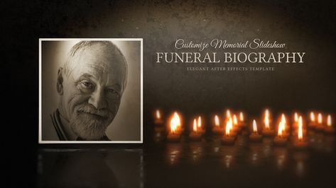 Funeral Biography | Customize Memorial Slideshow Slideshow Template, Memorial Video, Tape Projects, Candle Images, Memorial Cards, Stuff For Free, Logo Reveal, After Effects Projects, After Effects Templates