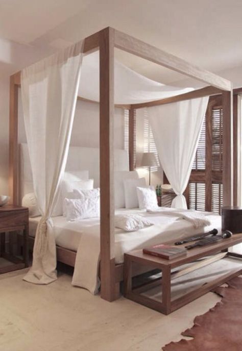 Canopy Bedroom, Bed Platform, Four Poster Bed, Platform Beds, Poster Bed, Four Poster, Interior Modern, Modern Bedroom Design, Master Bedrooms Decor