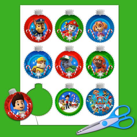 PAW Patrol Christmas Ornaments                                                                                                                                                                                 Más Lowes Christmas, Paw Patrol Christmas Ornaments, Paw Patrol Ornaments, Paw Patrol Christmas, Christmas Ornament Template, Disney Christmas Decorations, Christmas Trees For Kids, Christmas Tree Decorations Diy, Paw Patrol Party