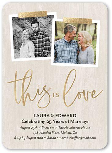 The best love stories are the ones that last. Celebrate a wedding anniversary with a stylish, personalized anniversary invitation. Add photos and all the event details. Color: Beige. 50th Wedding Invitations, Anniversary Invitations 25th, 25th Anniversary Invitation Card, Anniversary Invitation Cards, Golden Anniversary Decorations, 25 Wedding Anniversary, 60th Wedding Anniversary Decorations, 60th Wedding Anniversary Party, 40 Anniversary