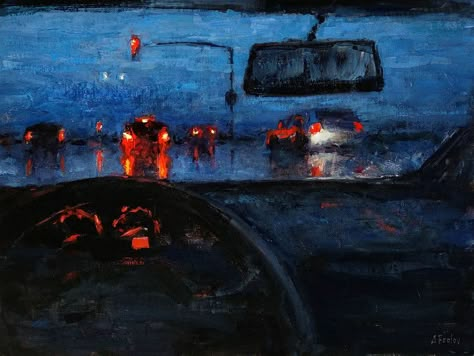 Liminal Spaces | Early Morning Road, My oil painting | Facebook Gestural Painting, Road Painting, Oil Pastels Painting, Liminal Spaces, A Level Art, Ap Art, Night Painting, Literature Art, Night Art