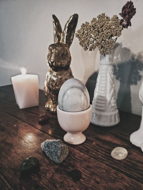 Ostara/Spring Equinox Altar 2023 Ostara Decor, Ostara Aesthetic, Mabon Altar, Aries Ram Tattoo, Spiritual Witch, Spring Toddler Crafts, Witch Life, Spring Arts And Crafts, Spring Crafts Preschool