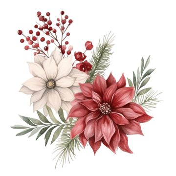 Winter Flower Drawing, Winter Floral Tattoo, Watercolor Christmas Flowers, Poinsettia Flower Drawing, December Watercolor, Poinsettia Decorating Ideas, Collar Tattoos, December Wreath, Poinsettia Drawing