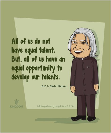 All of us do not have equal talent. But, all of us have an equal opportunity to develop our talents. #A.P.J. Abdul Kalam#Wisdom#Motivational#Best Quotes#Equality Motivational Quotes Of Apj Abdul Kalam, Abdul Kalam Quotes Inspirational, Abdul Kalam Quotes, A P J Abdul Kalam, Kalam Quotes, Positivity Quotes, Abdul Kalam, Create A Board, Inspirational Quotes With Images