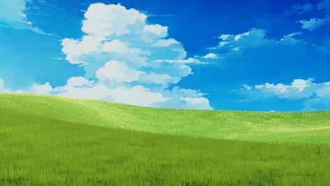 Anime Grass field , Riko Vladimir on ArtStation at https://www.artstation.com/artwork/kD28ox Anime Grass Field Background, Easy Anime Background, Environment Aesthetic Background, Studio Ghibli Grass Field, Grass Field Illustration, Anime Field Background, Anime Grass Background, Field Background Drawing, Anime Grass Field