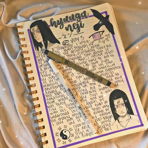 Naruto Journal, Anime Journal Ideas, Anime Journal Ideas First Page, Anime Journaling Ideas, Journal Anime Aesthetic, Anime Journal Naruto, Bullet Journal Aesthetic, Anime Crafts, Anime Book