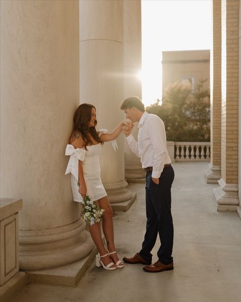 such a dreamy, downtown engagement session 🤍 believe it or not, about 20 minutes before this session it was pouring down rain — we had already rescheduled due to the stormy weekend we had recently but we decided to hold out for a bit longer and I’m so glad we did! #kentuckybride #mykentuckybride #kybride #bridetobe #groomtobe #brideandgroom #weddingphotography #weddingphotographer #kyweddingphotographer #engagement #engagementphotos #engagementring #engagementshoot #engagementphotography #... Champagne Spray Engagement Photo, Champagne Spray, Formal Engagement Photos, Cute Engagement Photos, Engagement Pictures Poses, Pictures Poses, Engagement Photo, Engagement Pictures, Picture Poses