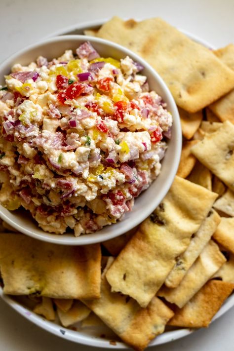 Grinder Feta Dip - Grilled Cheese Social Easiest Appetizers, Easy Sausage Balls Recipes, Fig Jam Recipe, Fried Goat Cheese, Fruit Dips Recipes, Fancy Appetizers, Feta Dip, Cheese Snacks, Cheese Ball Recipes