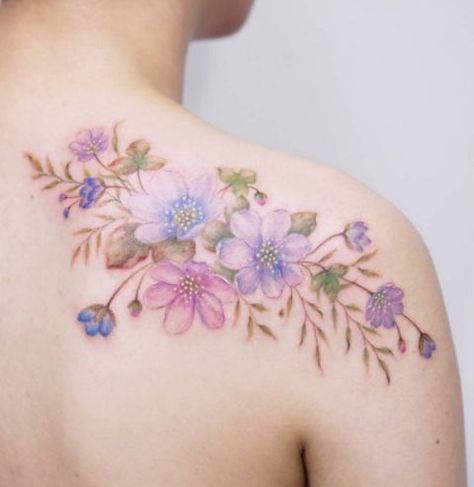 Cosmos Tattoos, Tattoo Finder, Wildflowers Tattoo, Delicate Flower Tattoo, Korean Tattoo Artist, Flower Tattoo Meanings, Wildflower Tattoo, Flower Tattoo Shoulder, Flower Tattoo Arm