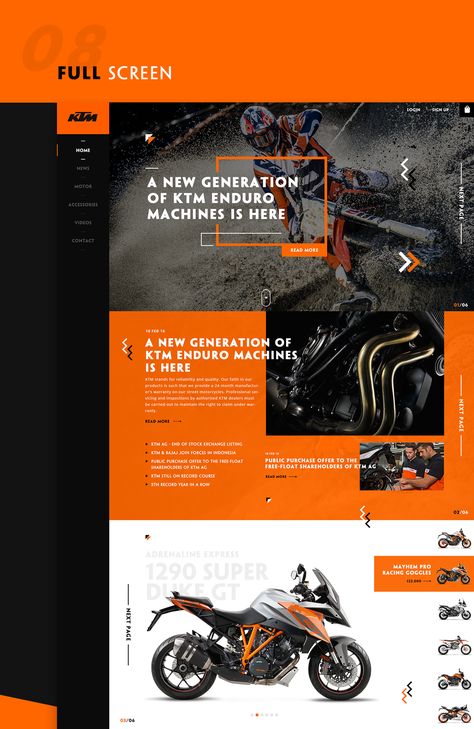 Showcase and discover creative work on the world's leading online platform for creative industries. #ktm #webdesign I am a UX and UI designer specializing in designing personal custom websites or a custom business website. Enjoy si Orange And Black Website Design, Web Design Orange, Orange Website Design, Website Design Orange, Orange Website, Web Design Websites, Website Concept, Creative Website Design, 광고 디자인