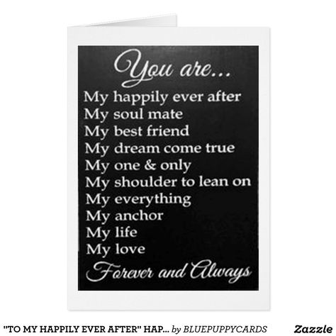 "TO MY HAPPILY EVER AFTER" HAPPY ANNIVERSARY CARD Surprise Gifts For Him, Romantic Anniversary Gifts, Unique Valentines Gifts, Romantic Anniversary, Gifts For Boyfriend, Unique Valentines, Mens Anniversary Gifts, Trendy Gifts, Soul Mate