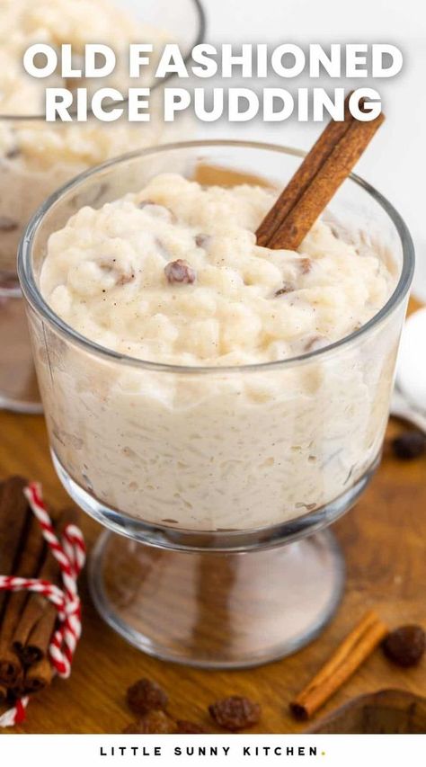 This old-fashioned rice pudding recipe is creamy and delicious, cooked on the stove, with simple ingredients like milk, rice, and cinnamon. Rice Pudding With Eggs And Milk, Homemade Rice Pudding Recipe, The Best Rice Pudding Recipe, Stove Top Rice Pudding With Cooked Rice, Rice Pudding In Oven, Rice Pudding With Oatmilk, Creamy Rice Pudding With Cooked Rice, Simple Rice Pudding Recipe, Rice Pudding With Jasmine Rice