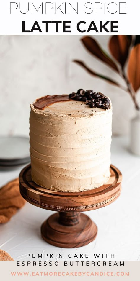 Pumpkin Cake Filling, Fall Cake Ideas, Pumkin Cake, Pumpkin Spice Latte Cake, Fall Birthday Cakes, Espresso Buttercream, Latte Cake, Fall Cake Recipes, Fall Cake