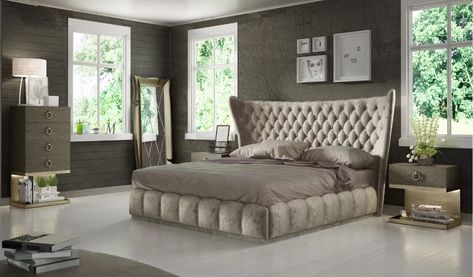 Hispania Home London BEDOR42 Bedroom Set 3 Pieces | Wayfair Beautiful Bedroom Set, Tahoe House, London Bedroom, 5 Piece Bedroom Set, Platform Bedroom Sets, Home London, Matching Nightstands, Beautiful Bed, Bed Design Modern