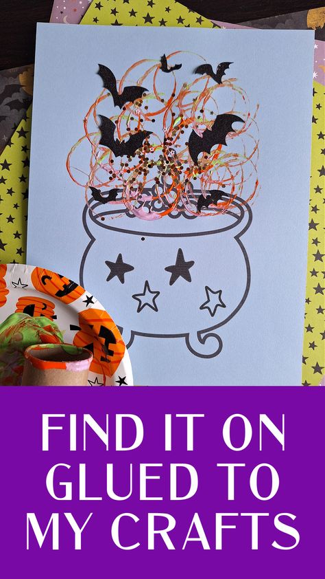 Toilet Roll Stamped Witch Cauldron Craft Cauldron Painting Ideas, Cauldron Craft Preschool, Cauldron Craft, Witch Art Projects For Kids, Cauldron Art For Kids, Witch Art Projects For Preschool, Cauldron Bubble Painting, Halloween Craft Activities, Paper Bag Crafts