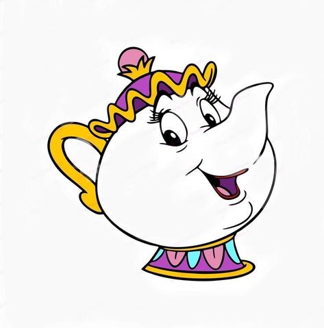 Beauty And The Beast Svg, Teapot Drawing, Beauty And The Beast Drawing, Belle Tattoo, Beauty And Beast Birthday, Mrs Potts, Beauty And The Beast Party, Character Drawings, Pinturas Disney