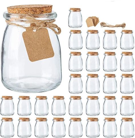 Glass Pudding, Yogurt Jars, Mason Jar Wedding Favors, Glass Containers With Lids, Wedding Favour Jars, Honey Wedding Favors, Favour Jars, Soya Mumu, Mini Milk