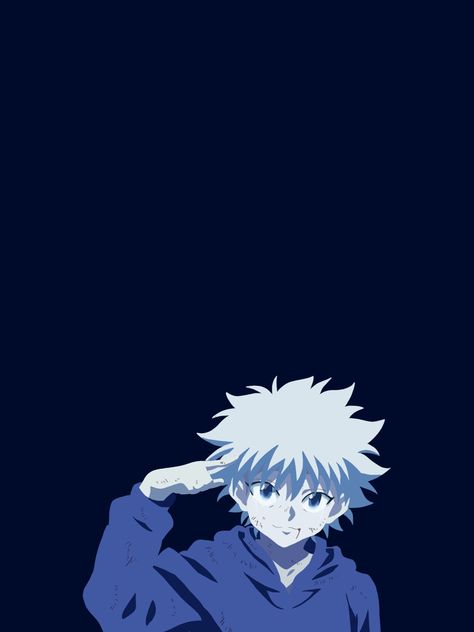 Killua Background, Hunter Hunter, Anime Wall, Minimalist Wallpaper, Nerd Stuff, Hunter X Hunter, Line Art, Clothing Brand, Blue Black