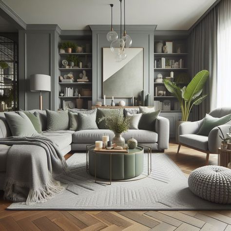 15 Stunning Grey and Sage Green Living Room Ideas — Lord Decor Elegant Green Living Room, Sage And Grey Living Room, Grey Green Living Room, Gray And Green Living Room, Grey And Green Living Room, Green And Grey Living Room, Sage Green Living Room Ideas, Sage Living Room, Gray Cottage