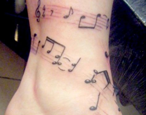 Music notes anklet tattoo.  Sooo cool and simple. Music Tattoo Sleeves, Tattoo Ankle, Music Notes Tattoo, Music Note Tattoo, Free Tattoo Designs, Anklet Tattoos, Music Tattoo Designs, Note Tattoo, Music Tattoo