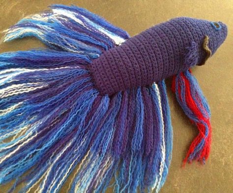 Blue Beta Fish, Crochet Fish Patterns, Fish Crochet, Crochet Fish, Beta Fish, Fish Patterns, Soft Sculpture, Color Blending, Betta Fish