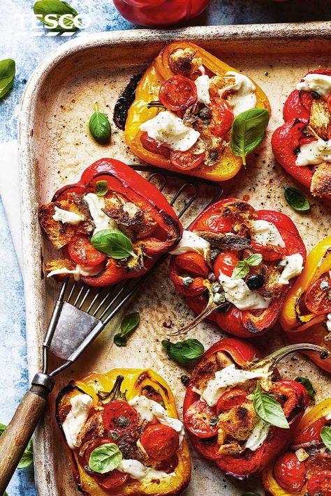 Roast Peppers, Simple Dinners, Dinners Easy, Summertime Recipes, Digital Food, Tesco Real Food, Recipes Family, Dinner Prep, Italy Food