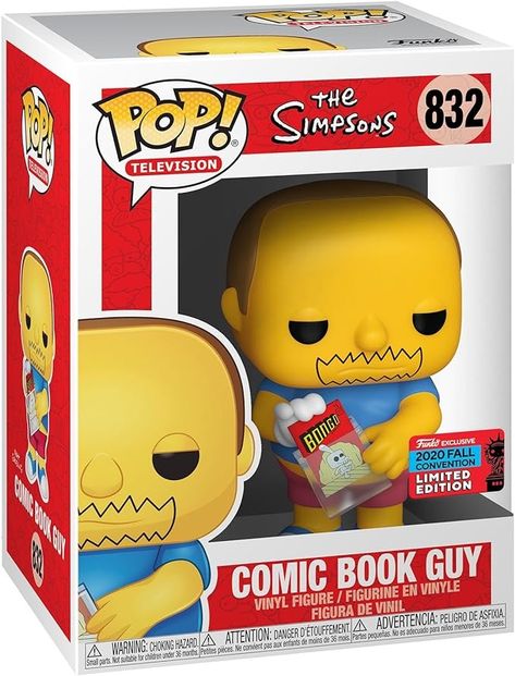 Funko POP! Animation: the Simpsons - Comic Book Guy - Collectable Vinyl Figure - Gift Idea - Official Merchandise - Toys for Kids & Adults - TV Fans - Model Figure for Collectors and Display : Amazon.co.uk: Toys & Games Comic Box, Comic Book Guy, Limited Edition Book, Pop Vinyl Figures, Funko Pop Figures, Pop Figures, Pop Culture References, Unique Book, Funko Pop Vinyl