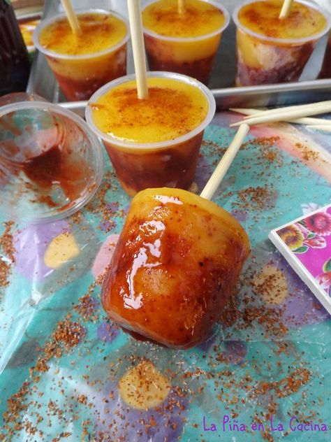 Mangonada Paletas, Mangonada Recipe, Spooky Drinks, Salvadorian Food, Mexican Treats, Mexican Snacks, Poke Cakes, Mexican Dessert, Hispanic Food