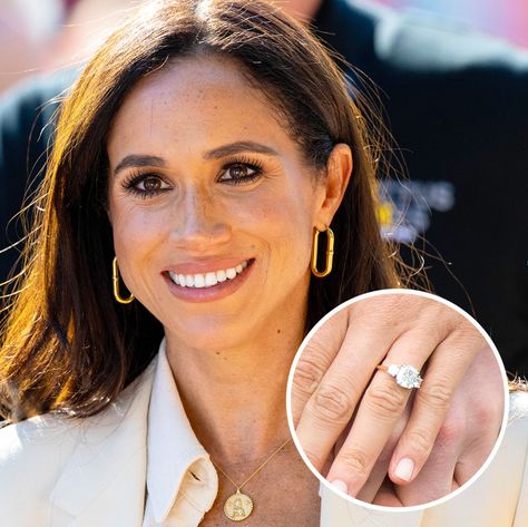 Meghan Markle engagement ring is the most searched Meghan Markle Wedding Ring, Meghan Markle Engagement Ring, Meghan Markle Engagement, Wedding Gold Ring, Royal Ring, Cushion Moissanite Engagement Ring, Ring 3 Stone, Royal Rings, 14k Gold Wedding Ring