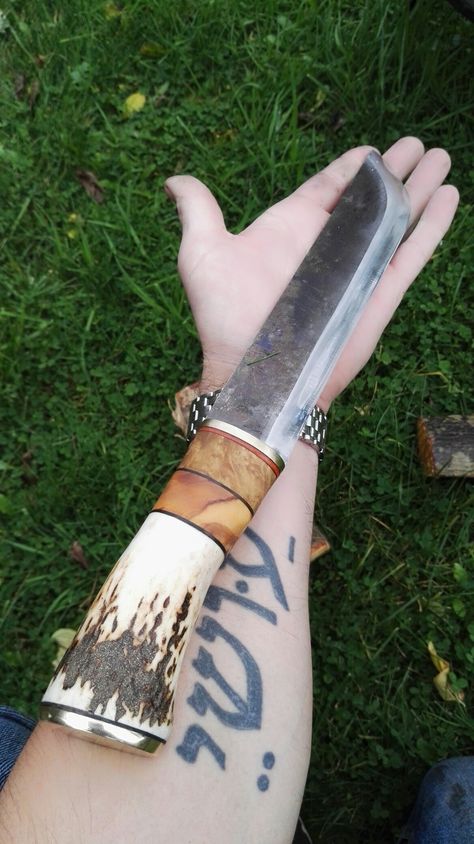 Bowie Knife, Deer Antler, Olive Wood, Axes, Pocket Knife, Mustang