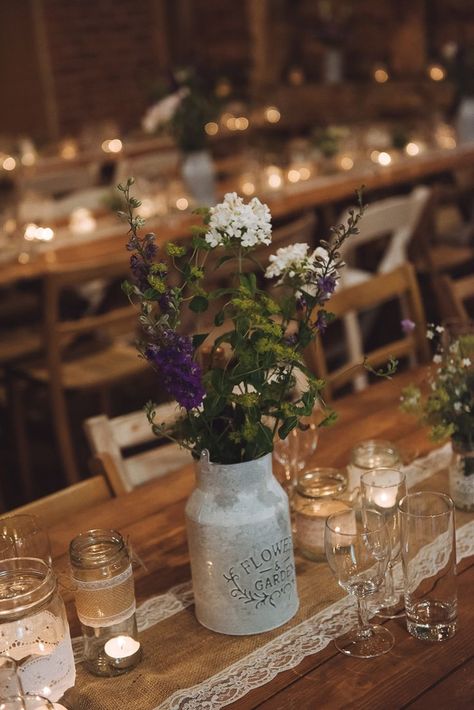 I love how Emily and Matthew didn't worry about sticking to traditions and rewrote the wedding rule book. They got ready together in the morning and walked down Simple Country Wedding Table Decor, Country Farmhouse Decor Wedding, Small Barn Wedding, Country Wedding Table Decor, Simple Barn Wedding, Country Farmhouse Wedding, Farmhouse Layout, Brick Farmhouse, Wedding Farmhouse