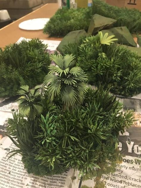 Jungle Terrain, Warhammer Terrain, 40k Terrain, Miniature Gaming, Game Terrain, Paper Plants, Wargaming Terrain, Miniature Plants, Military Diorama