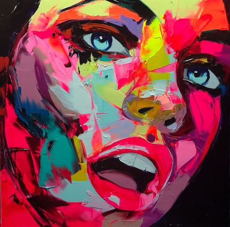 Fin 2018 on Behance Francoise Nielly, Françoise Nielly, Face Oil Painting, Value Painting, Art Examples, Handmade Portrait, Contemporary Art Painting, Tableau Art, Knife Painting