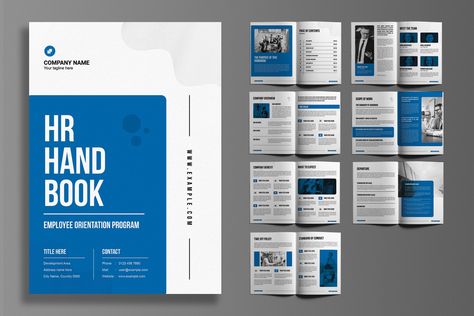 Simplify onboarding with our comprehensive Employee Handbook Template. This user-friendly template includes sections for company policies, procedures, and employee benefits, ensuring clear communication and consistency. Ideal for HR professionals and business owners looking to create a cohesive and professional handbook. Download now to streamline your HR processes! ▶  F E A T U R E S ✔  Compatible With INDESIGN (INDD) ✔  Easy Edit Template ✔  DIN A4 (210x297mm) print dimension ✔  300 DPI - Print-ready (3 mm bleed included) ✔  Instant Download - your files are available immediately after purchase ✔  Professional, clean design ✔  Standard Paper Size Included ✔  THE MOCK-UP AND PHOTOS ARE NOT INCLUDED ✔  CMYK Color scheme ✔  Print ready ✔  100% Editable ✔  Well organized layer ✔  Using a fre Employee Handbook Cover Design, Company Handbook Design, Employee Handbook Design, Handbook Design, Guidebook Design, Employee Handbook Template, Manual Design, Employee Handbook, Positive Work Environment