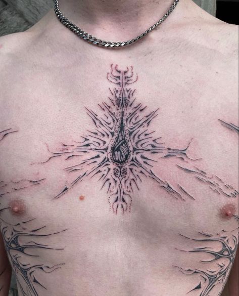 Big Tattoo Pieces For Women, Ftm Scar Tattoo, Top Scar Tattoos, Necklace Tattoo For Men, Top Surgery Tattoo Cover Up Ftm Chest, Full Torso Tattoo Men, Lower Abdomen Tattoo Men, Trans Scar Tattoo, Top Surgery Scar Tattoo