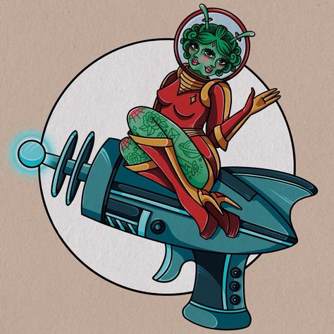 Yesterdays #mabsdrawlloweenclub2024 ‘Alien’ #mdwc24d7 #alien #spacegirl #tattoopinup Alien Pinup Tattoo, Alien Motorcycle, Alien Woman Art, Alien Pinup, Alien Character Design, Alien Woman, Character Design Female, Pinup Tattoo, Alien Character