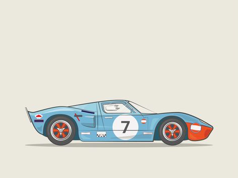 Ford Gt Drawing, Ford Gt40 1966, Car Vector Art, Ford Gt 40, Hot Wheels Party, Gt 40, 1964 Ford, Automotive Artwork, Car Vector