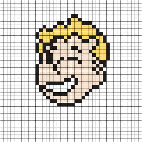 Fallout Guy Kandi Pattern Fallout Perler Beads, Fallout Cross Stitch, Fallout Pixel Art, Fallout Guy, Kandi Mask, Looking For Friends, Perler Art, Pattern Maker, Kandi Patterns