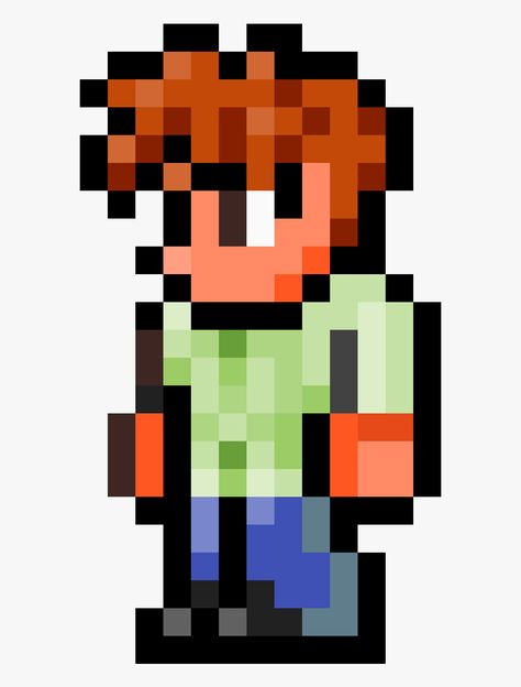 Terraria Drawings, Terraria Characters, Terraria Guide, Guide Terraria, Terraria, Pixel Art Design, Drawing Inspo, Perler Patterns, Square Paper