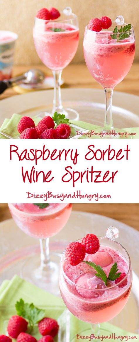 Party Food Ideas For Adults, Wine Spritzer, Girl Night, Party Food Ideas, Raspberry Sorbet, Fancy Drinks, Alcohol Drink Recipes, Samosa, Alcohol Recipes