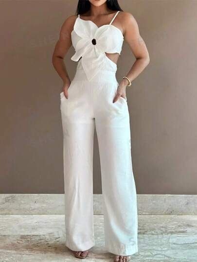 Jumpsuit Chiffon, Ink Splash, Womens Jumpsuits Casual, Chiffon Jumpsuit, Pocket Jumpsuit, Jumpsuit Casual, Backless Jumpsuit, Jumpsuit Elegant, Chic Type