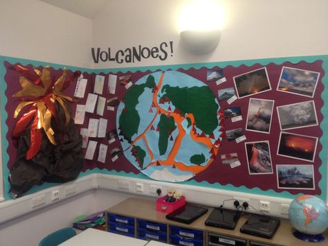 Natural Disasters Display, Volcano Display Ks2, Volcano Bulletin Board, Volcano Display, Geography Display, Hairstyles With Long Bangs, Earth Science Classroom, Celebrity Hair Styles, Geography Classroom