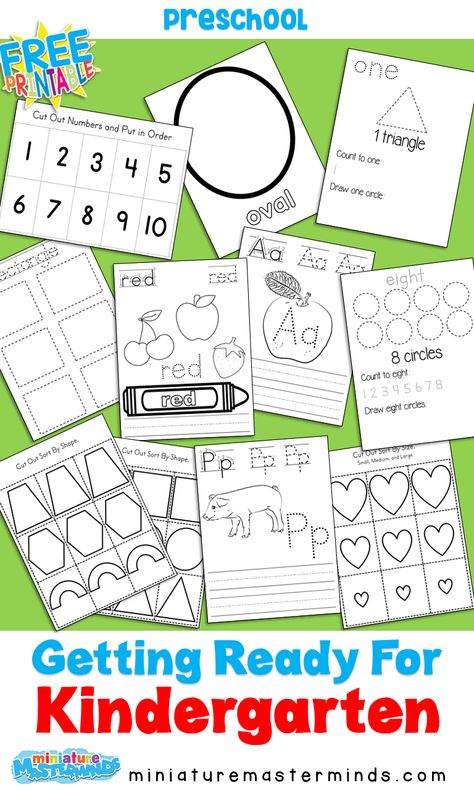 Getting Ready For Kindergarten No Prep Pack And Suggestions ⋆ Miniature Masterminds Getting Ready For Kindergarten, Ready For Kindergarten, Kindergarten Prep, Kindergarten Readiness, Homeschool Printables, Free Preschool, Preschool Curriculum, Preschool Lessons, Homeschool Preschool