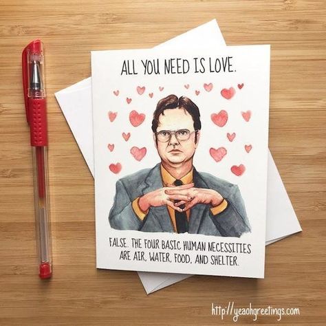 Office Valentines, Happy Anniversary Love, The Office Valentines, The Office Show, Office Birthday, Funny Office, Creation Art, Dwight Schrute, My Funny Valentine