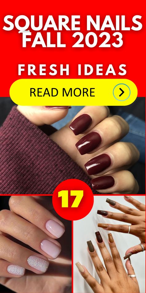 Square Powder Nails, Fall Nails 2023 French Tip, Fall Nails Ideas Autumn Dip Powder, Fall Nail Colors 2023 Dip, Square Trendy Nails, Dip Powder Nails Fall 2023, Simple Nail Designs Square, Fall Inspired Nails Short, Autumn Nails Dip Powder