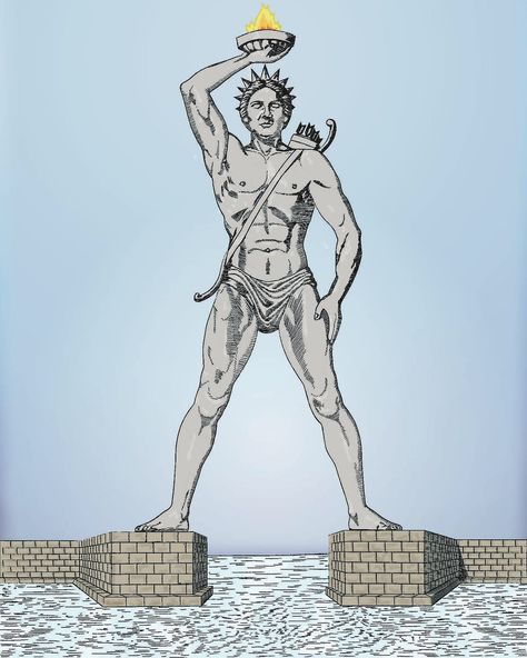 Colossus of Rhodes vector art Adobe Illustrator #art #adobeillustrator #digitalart #vector Colossus Of Rhodes Art, The Colossus Of Rhodes, Colossus Of Rhodes Tattoo, Ancient History Projects, Colossus Of Rhodes, Adobe Illustrator Art, History Project, Illustrator Art, Minecraft Builds