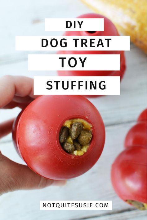 Have a dog toy that you fill with treats? Then you know just how expensive it can get to keep it filled! This recipe is a SUPER affordable alternative that will last 10-12 times in a LARGE Kong- and it's made with lots of ingredients that are good for your dog! Dog Kong, Dog Enrichment Toys, Kong Stuffing, Kong Dog Toys, Dog Training Tools, Doggy Treats, Dog Treat Toys, Kong Toys, Healthy Dog Treats Homemade